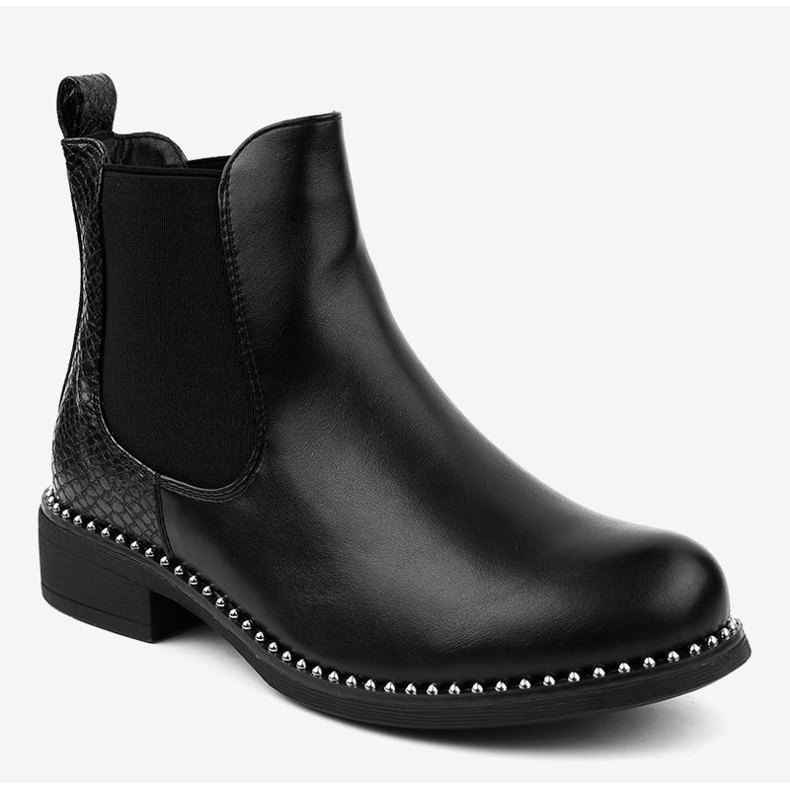 Black flat Chelsea boots HQ100 1
