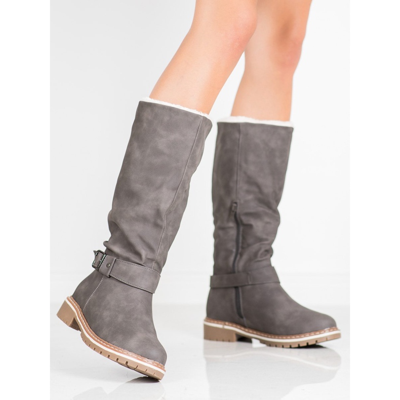 Super Me Boots With Sheepskin grey 1