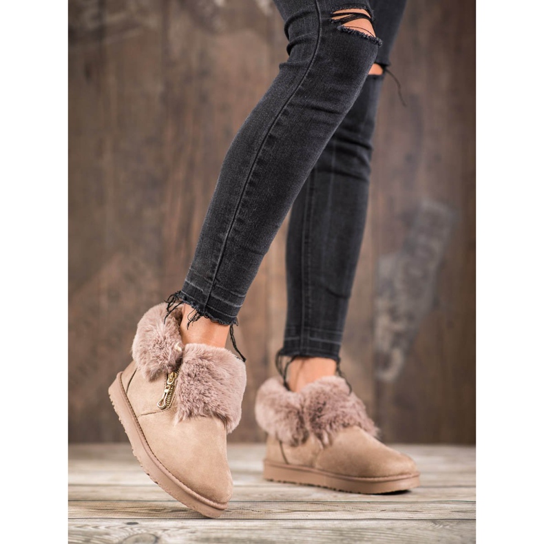 Kylie Low Mukluki With Fur brown 2