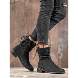 Flyfor Suede boots on a flat heel black 2