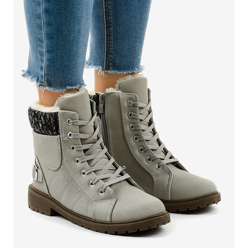 Gray insulated hiking boots NR02-4 grey 1