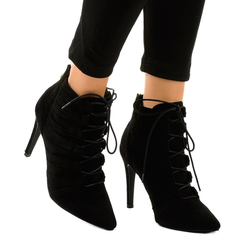 Black JA79 suede stiletto boots 2