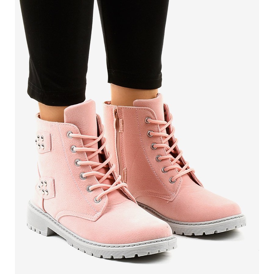 Flat pink boots hot sale