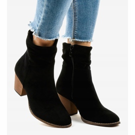 Black suede cowboy boots E2250 2