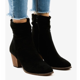 Black suede cowboy boots E2250 1