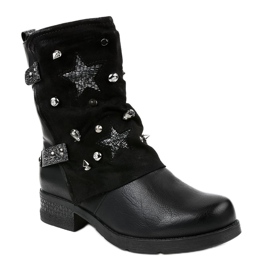 Black flat star boots 8085 1