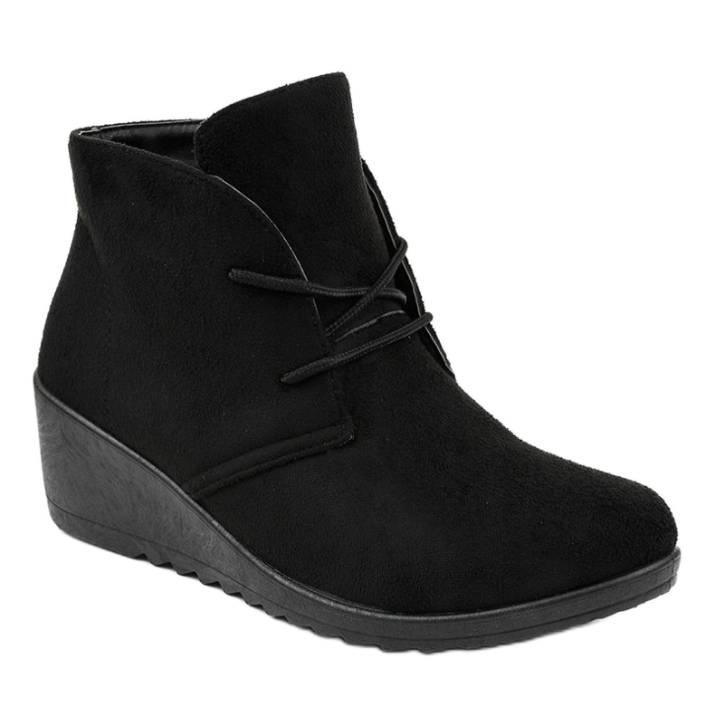 Black suede wedge boots E3265 1