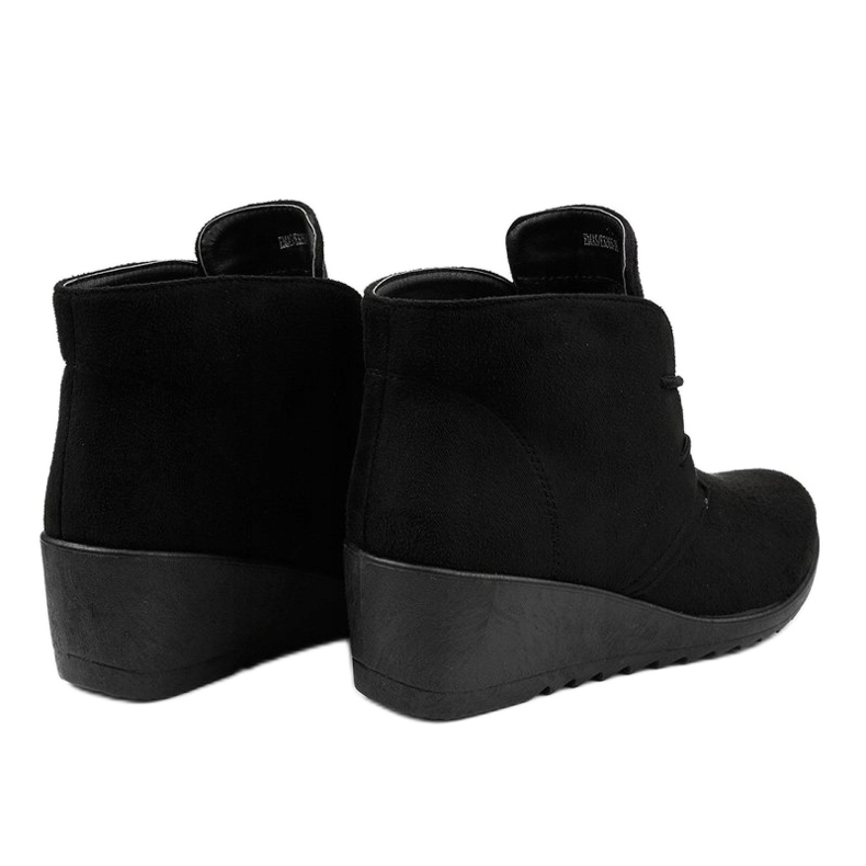 Black suede wedge boots E3265 2