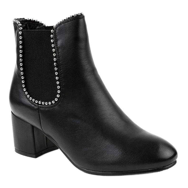 Black ankle boots with an elastic KL-615 1