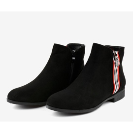 Ladies' black flat ankle boots 88-269 2