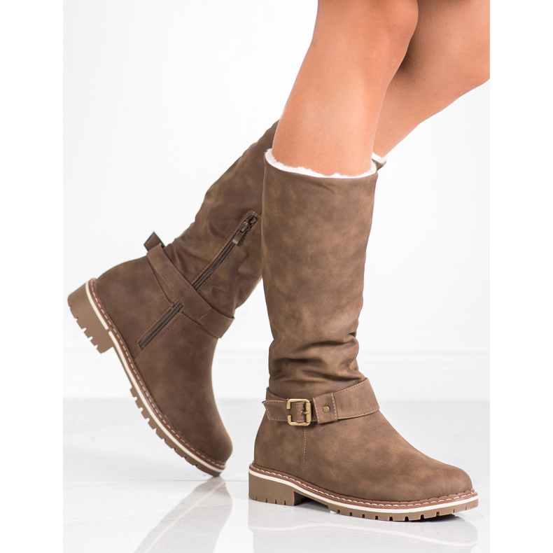 Super Me Boots With Sheepskin brown 1