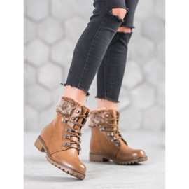 SHELOVET Tied Trappers With Fur brown 1