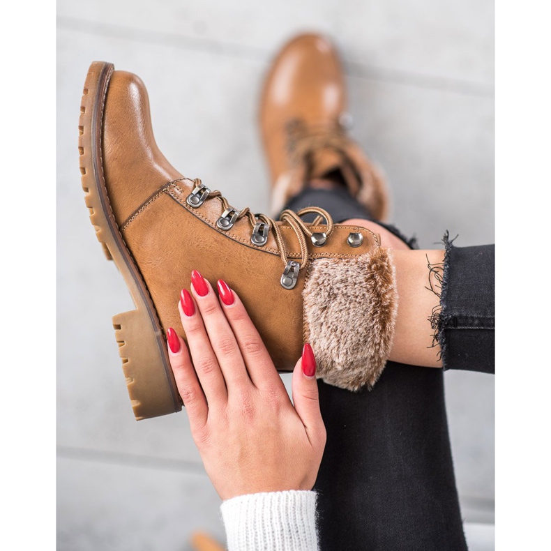 SHELOVET Tied Trappers With Fur brown 2