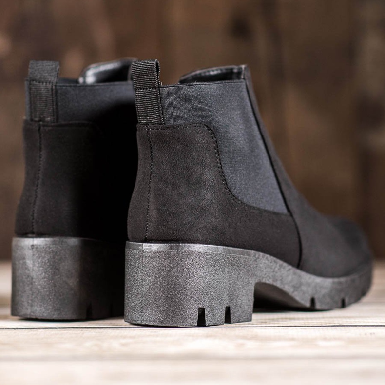 SHELOVET Black Chelsea Boots On The Platform 1