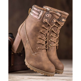 SDS Lace-up Booties On A Post brown 1