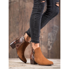 Kylie Camel Snake Print boots brown 1