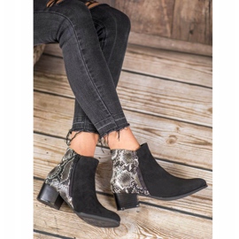 Kylie Black Snake Print boots 1