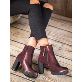 Bestelle Burgundy Booties On The Platform red 2