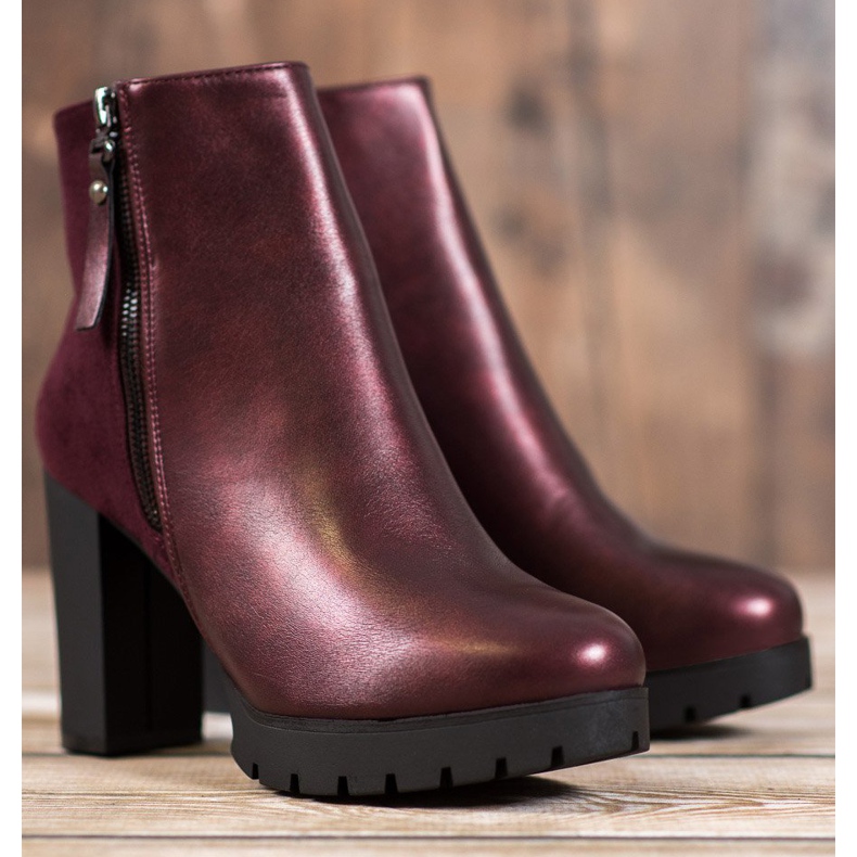 Bestelle Burgundy Booties On The Platform red 1