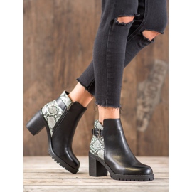 Seastar Snake Print Platform Boots black 1