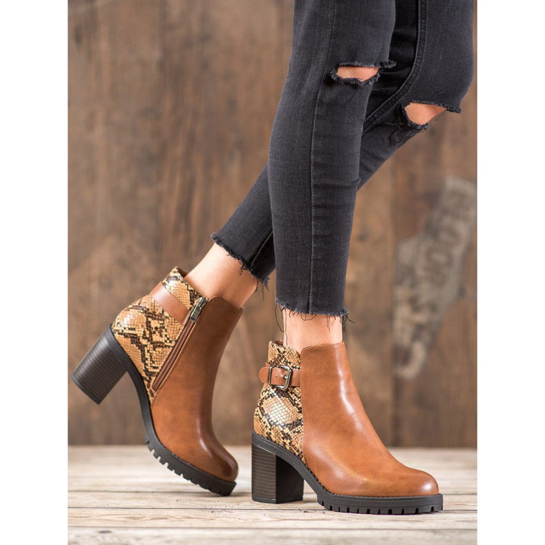 Seastar Snake Print Platform Boots brown multicolored 2