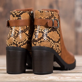 Seastar Snake Print Platform Boots brown multicolored 1