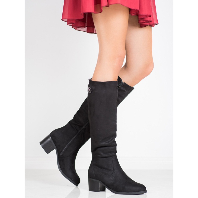 SHELOVET Boots With Decorative Belt black 1
