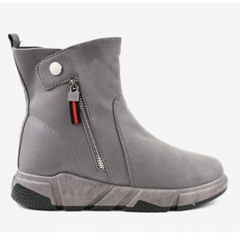 Gray suede insulated snow boots KFS-506 grey 1