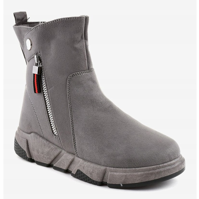 Gray suede insulated snow boots KFS-506 grey 2