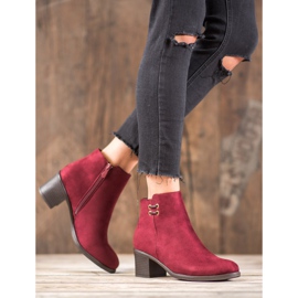 Clowse Burgundy Booties On The Post red 3