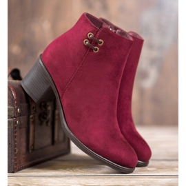 Clowse Burgundy Booties On The Post red 1