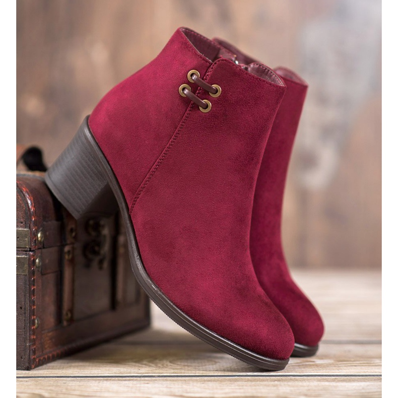 Clowse Burgundy Booties On The Post red 1