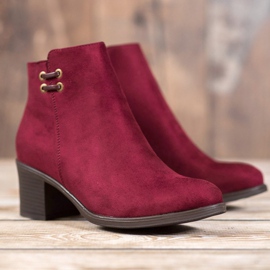 Clowse Burgundy Booties On The Post red 2