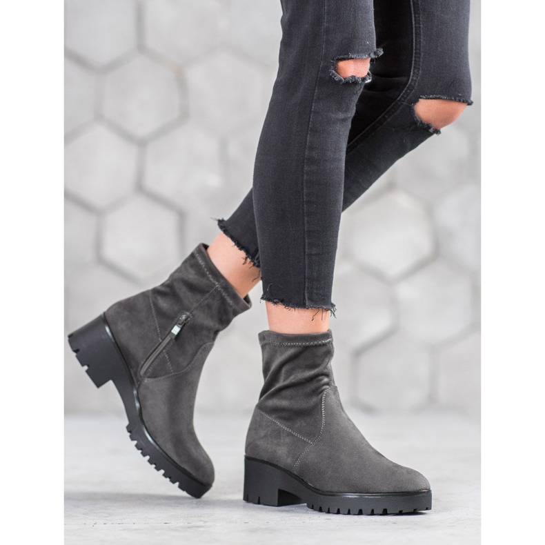 SHELOVET Gray Booties On The Platform grey 1