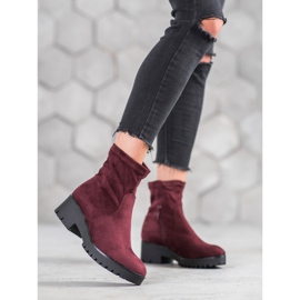 SHELOVET Burgundy Booties On The Platform red 1