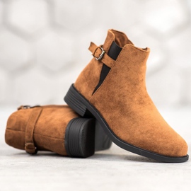 Ideal Shoes Suede Booties brown 1