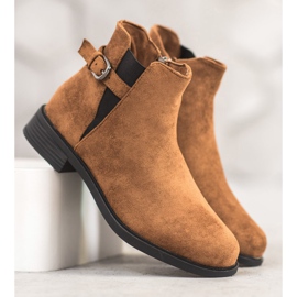 Ideal Shoes Suede Booties brown 2