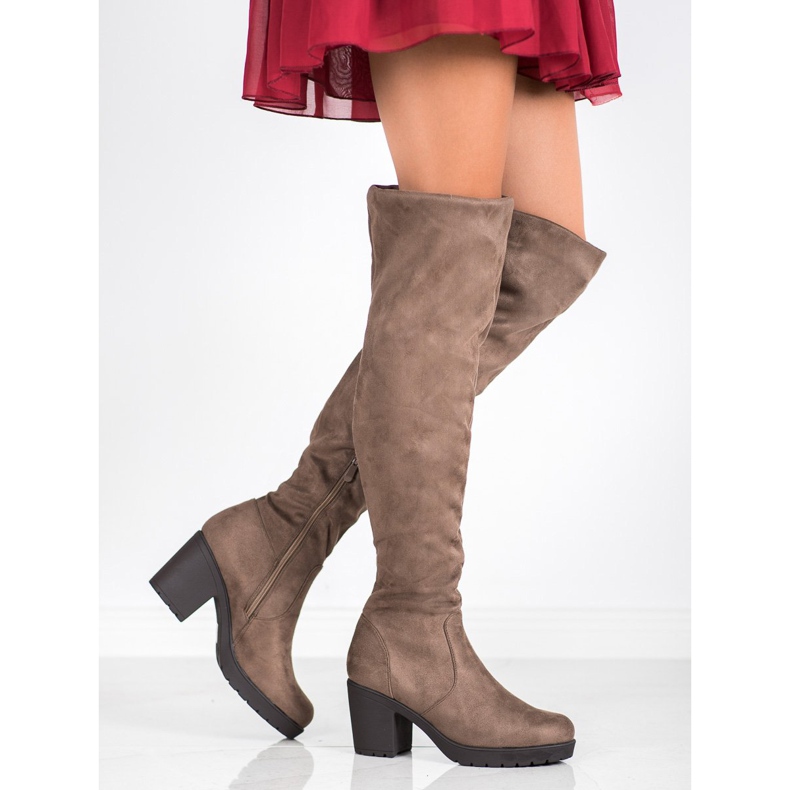 SHELOVET Platform Boots brown 1