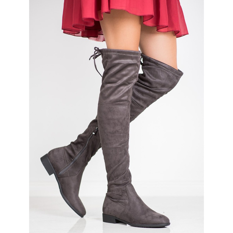 SHELOVET Gray Over The Knee Boots grey 2 SHELOVET Gray Over The Knee Boots grey 2