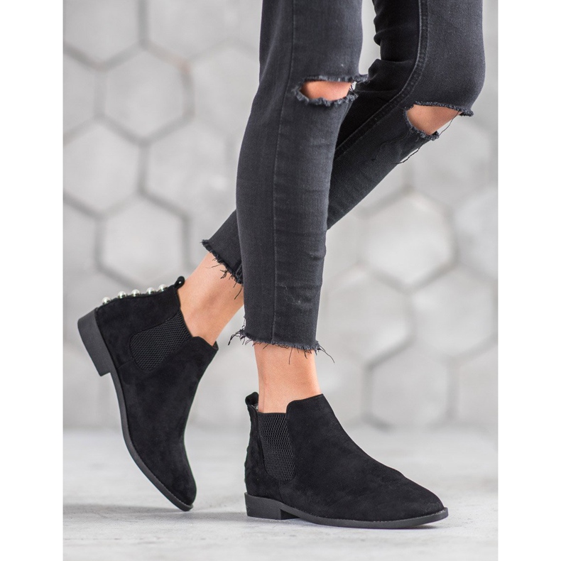 SHELOVET Chelsea Boots With Pearls black 1