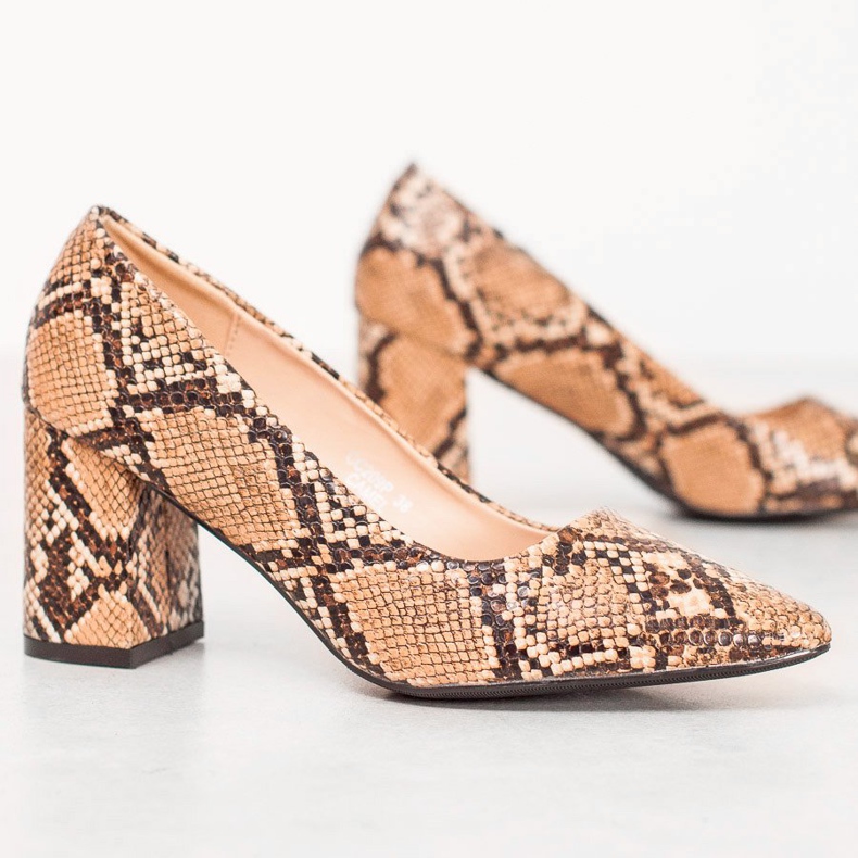 Seastar Snake Print Pumps brown 2