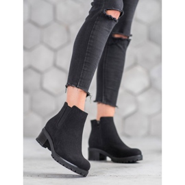J. Star Suede Booties On The Platform black 2