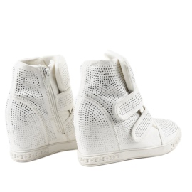 White wedge sneakers with KLS-112-3 studs 2