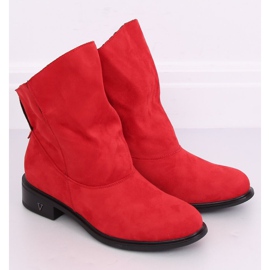 Boots with a wrinkled uppers red 6672 Red 1