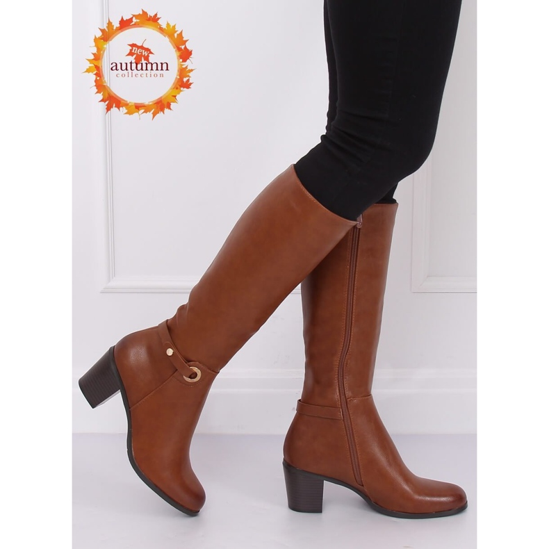 Classic high heels boots camel BM-9090 Camel brown 1