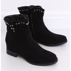Black Boots on a hidden wedge heel G-7606 Black 2