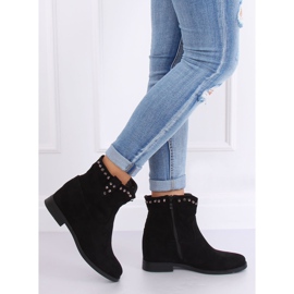 Black Boots on a hidden wedge heel G-7606 Black 1