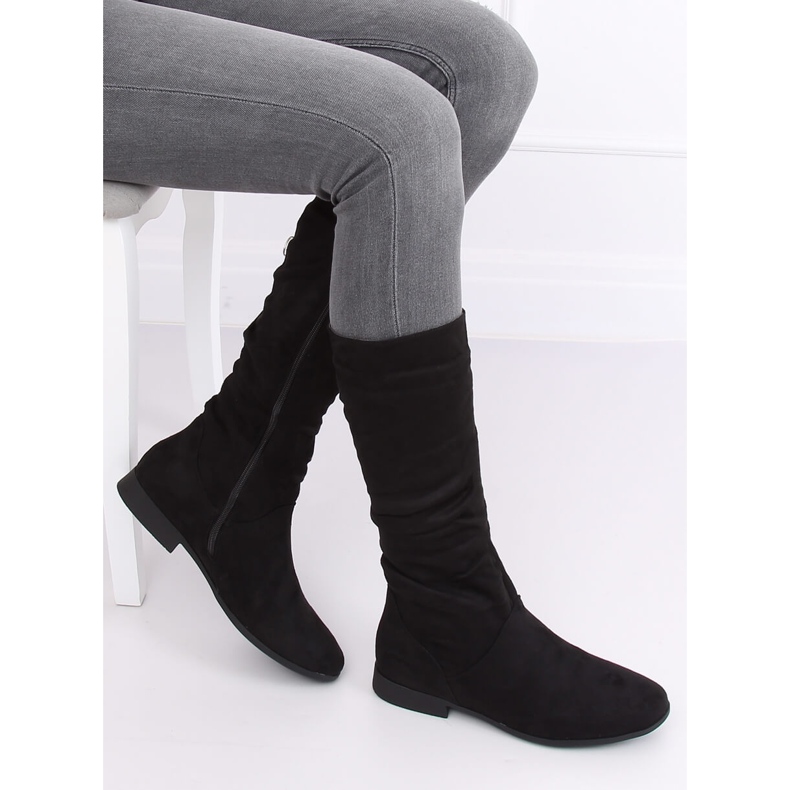 Black flat-heeled boots M629 Black 1