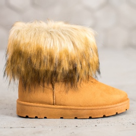 SHELOVET Camel Mukluki With Fur brown 2