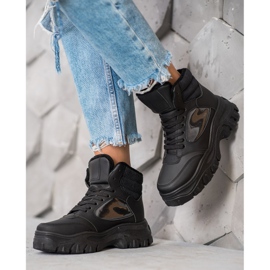 SHELOVET Fashion lace-up boots black 2